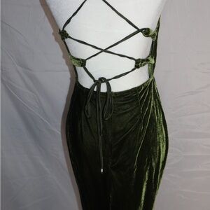 Fashion Nova Green Velvet Dress